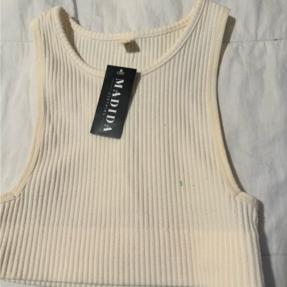All three crop top white h&m